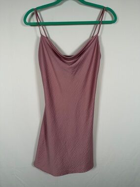 Fiestar Pink Cowl Neck Slip Dress Feminine Dainty Coquette Going Out